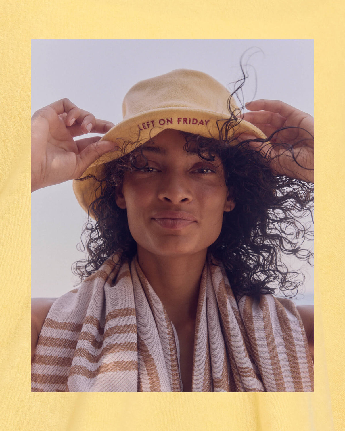 Towel To Go Hat - Melt + Pool Towel - Coconut / Tan Lines