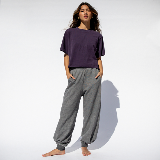 Swell Boxy Tee - Legend + Field Day Sweatpant (Regular) - Dark Heathered Grey (Size S)