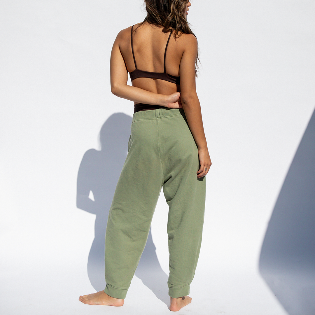 Sunday Top - Cold Brew + Field Day Sweatpant - Cactus (Size S)