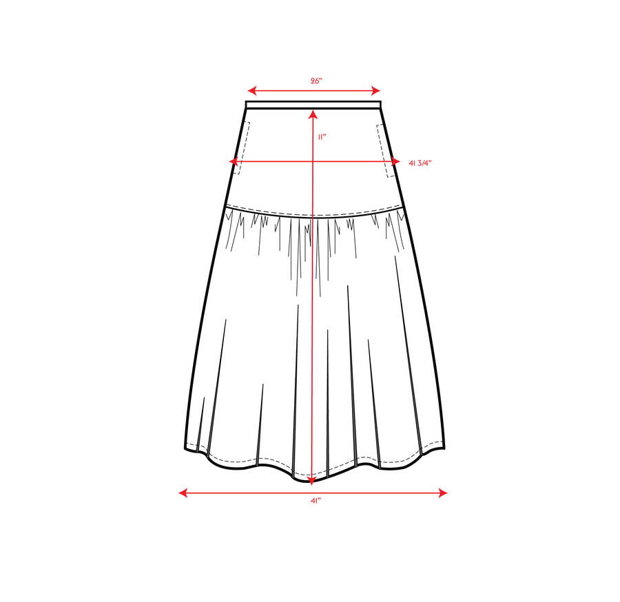 Sunday Skirt Small Measurements