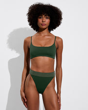 Pool Days Top - Palm + Beach Break Bottom - Palm / Agave (Size S)