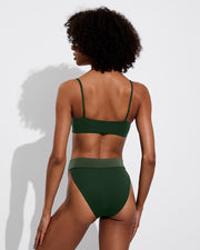 Pool Days Top - Palm + Beach Break Bottom - Palm / Agave (Size S)