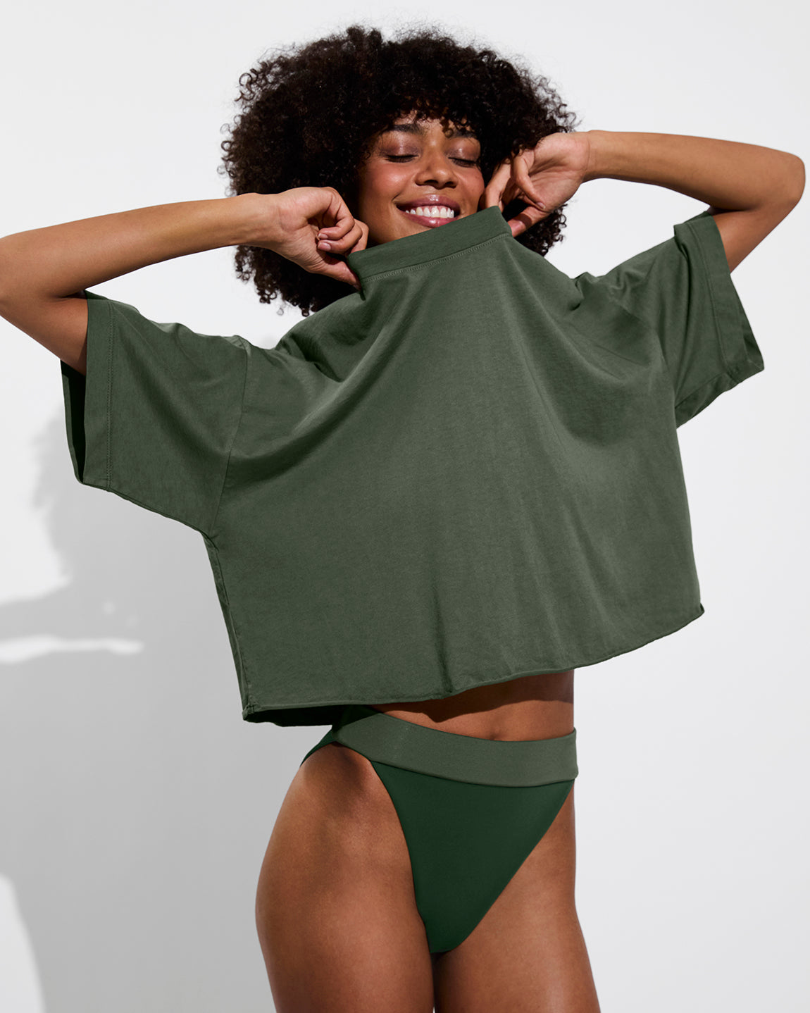 Swell SS Tee - Agave + Beach Break Bottom - Palm / Agave (Size S) [Styled 2]