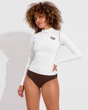 Rays LS Top *Long - Coconut / Cold Brew  + Hi Tide Bottom *Clare V Collab - Cold Brew / Coconut (Size S)