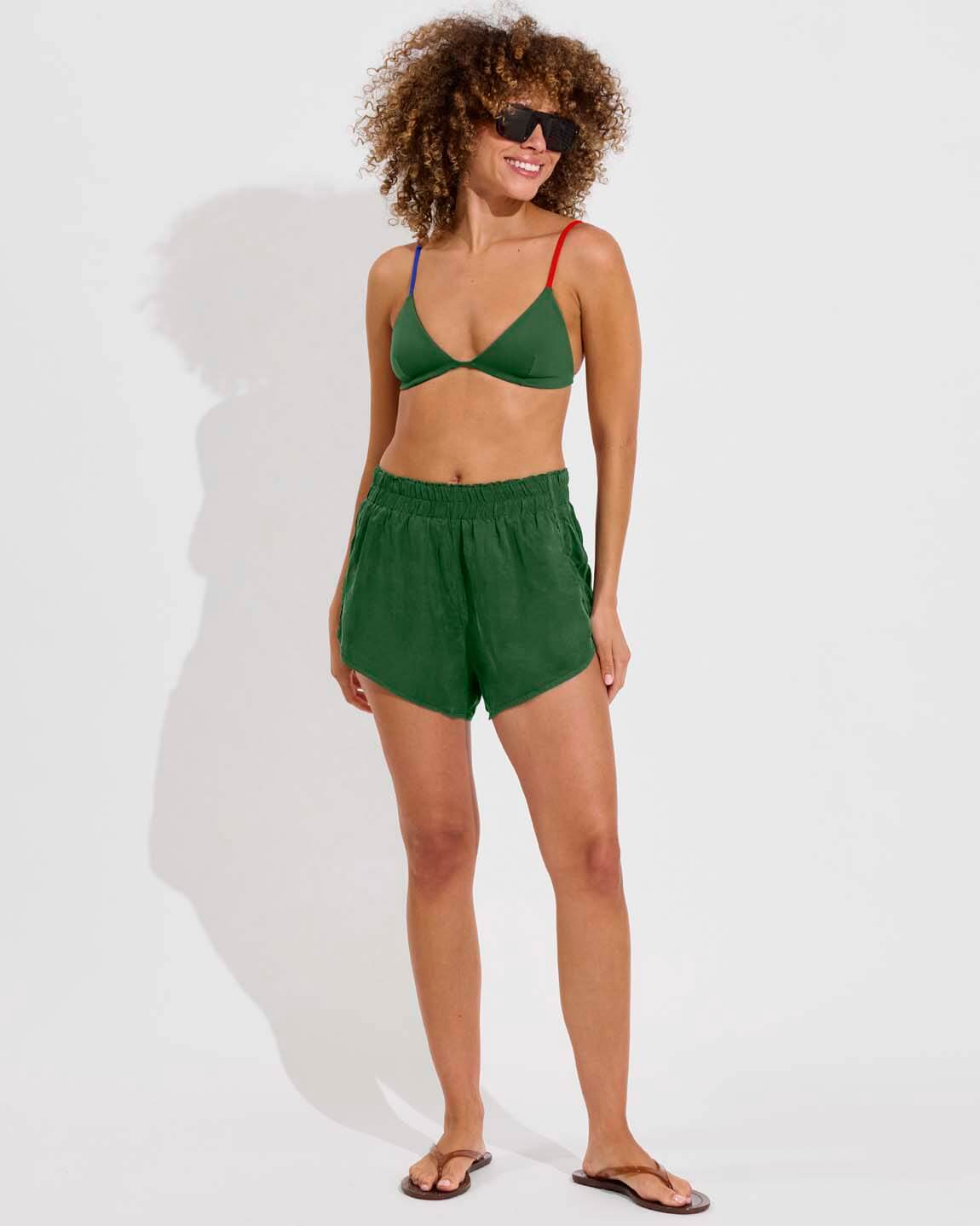 Sandy Top *Clare V. Collab - Tropics / First Place / Sweet Chili Heat + Day Trip Short - Tropics (Size S)
