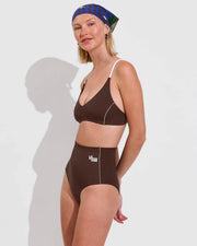 Sunday Top + Hi Tide Bottom *Clare V. Collab - Cold Brew / Coconut (Size S) with Bandana