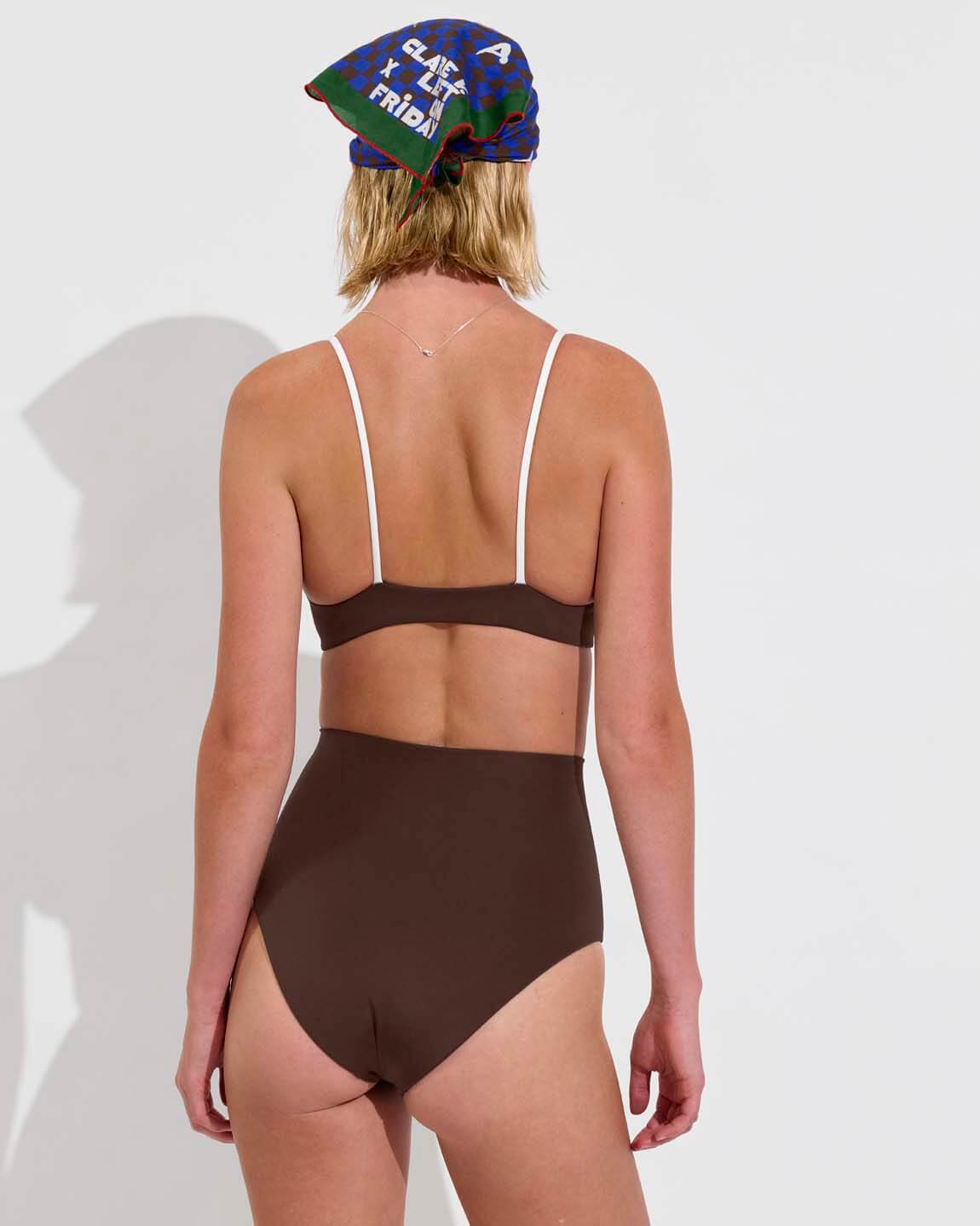 Sunday Top + Hi Tide Bottom *Clare V. Collab - Cold Brew / Coconut (Size S) with Bandana