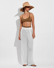 Club Top - Tan Lines + Day Trip Pant *Sheer Stripe - Coconut (Size S)