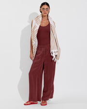 Double Scoop Suit + Day Trip Pant - Jam (Size S) + Pool Towel - Coconut / Tan Lines