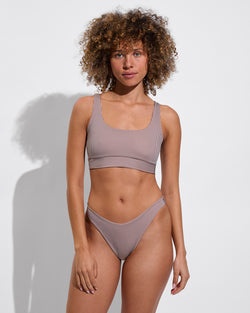 Double Scoop Top + Dip Bottom - Tiki / Holiday Stripe (Size S)