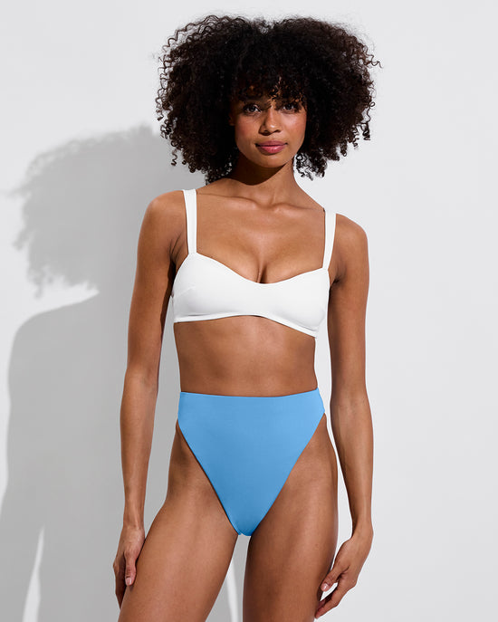 La Plage Top - Coconut + Super Hi Hi Bottom - Point Break (Size S)