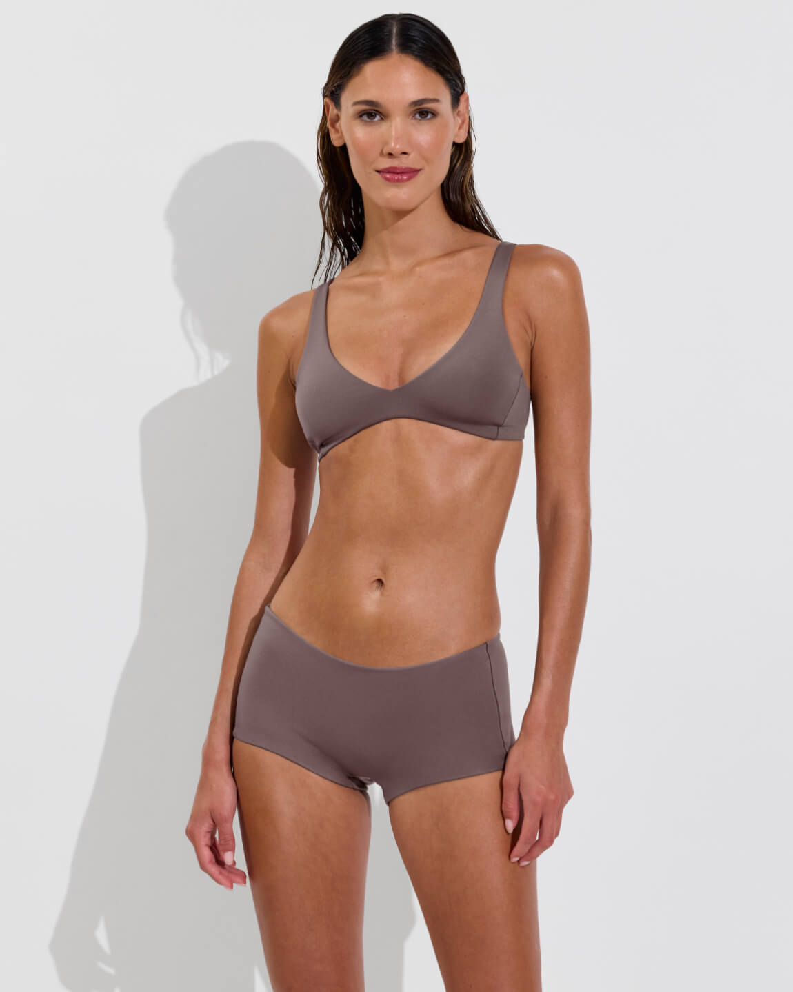 Plunge Top + Lo Lo Shortie - Stormy (Size S)