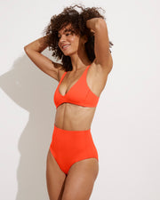 Plunge Top + Hi Tide Bottom - Aperol (Size S)