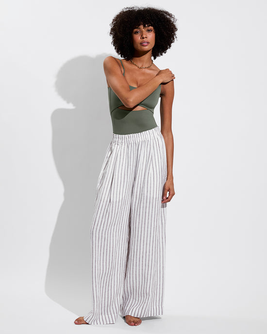 Peak Suit - Agave + Coastal Pant - Classic Stripe: Stormy/Coconut (Size S)