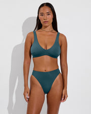 Plunge Top D+ (32DD, Size S) + Throwback Thong - Deep End (Size S)