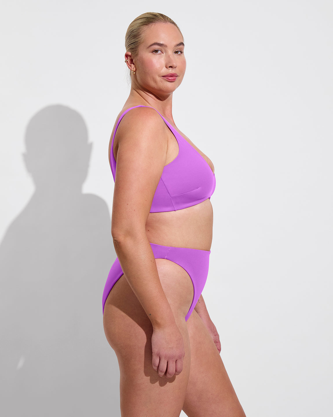 Plunge Top D (36DD, Size L) + Super Hi Hi Bottom - Punch (Size L)