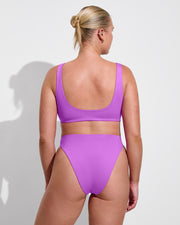 Plunge Top D (36DD, Size L) + Super Hi Hi Bottom - Punch (Size L)