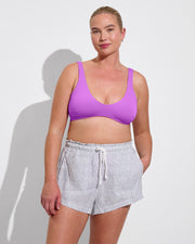 Plunge Top D - Punch (36DD, Size L) + Getaway Short - Varsity / Coconut (Size L)