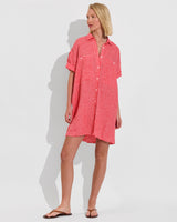 Getaway Mini Dress - Gingham: Sweet Chili Heat / Coconut
