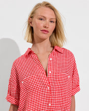Getaway Mini Dress - Gingham: Sweet Chili Heat / Coconut (Size S/M) [Photo 4]
