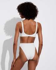 Plunge Top + Super Hi Hi Bottom - Coconut (Size S)