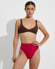 Plunge Top - Cold Brew + Hi Hi Bottom - Pepper (Size S)