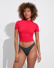 Rays Short Sleeve Top - Rescue + Backside Thong - Eclipse (Size S)
