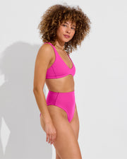 Plunge Top + Hi Hi Bottom - Hot (Size S)