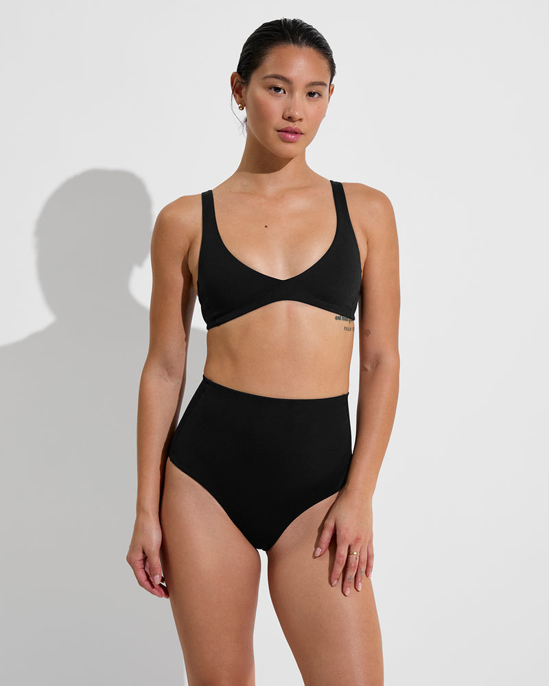 Plunge Top + Hi Tide Bottom - Jet (Size S)