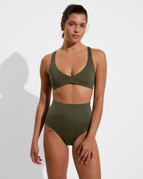 Plunge Top + Hi Tide Bottom - Martini (Size S)