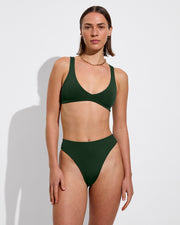 Plunge Top + Throwback Bottom - Palm (Size S)