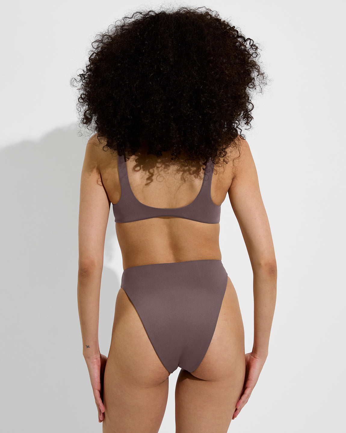 Plunge Top + Super Hi Hi Bottom - Stormy (Size S)