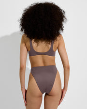 Plunge Top + Super Hi Hi Bottom - Stormy (Size S)