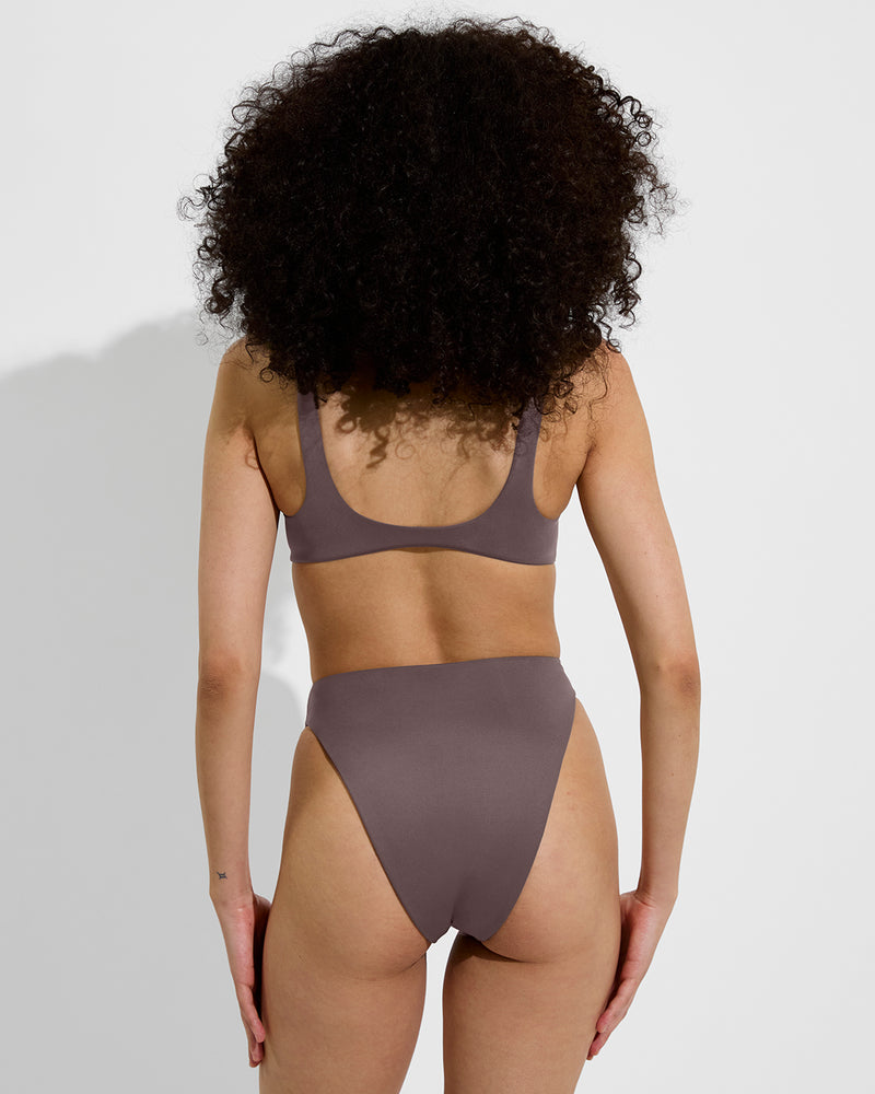 Plunge Top + Super Hi Hi Bottom - Stormy (Size S)