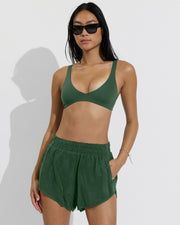 Plunge Top + Throwback Thong + Day Trip Short - Tropics (Size S)