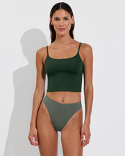 Pool Days Tankini - Palm + Throwback Bottom - Agave (Size S)