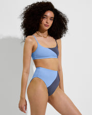 Pool Days Top + Hi Hi Bottom - Blue Skies / Varsity / Sprint (Size S)