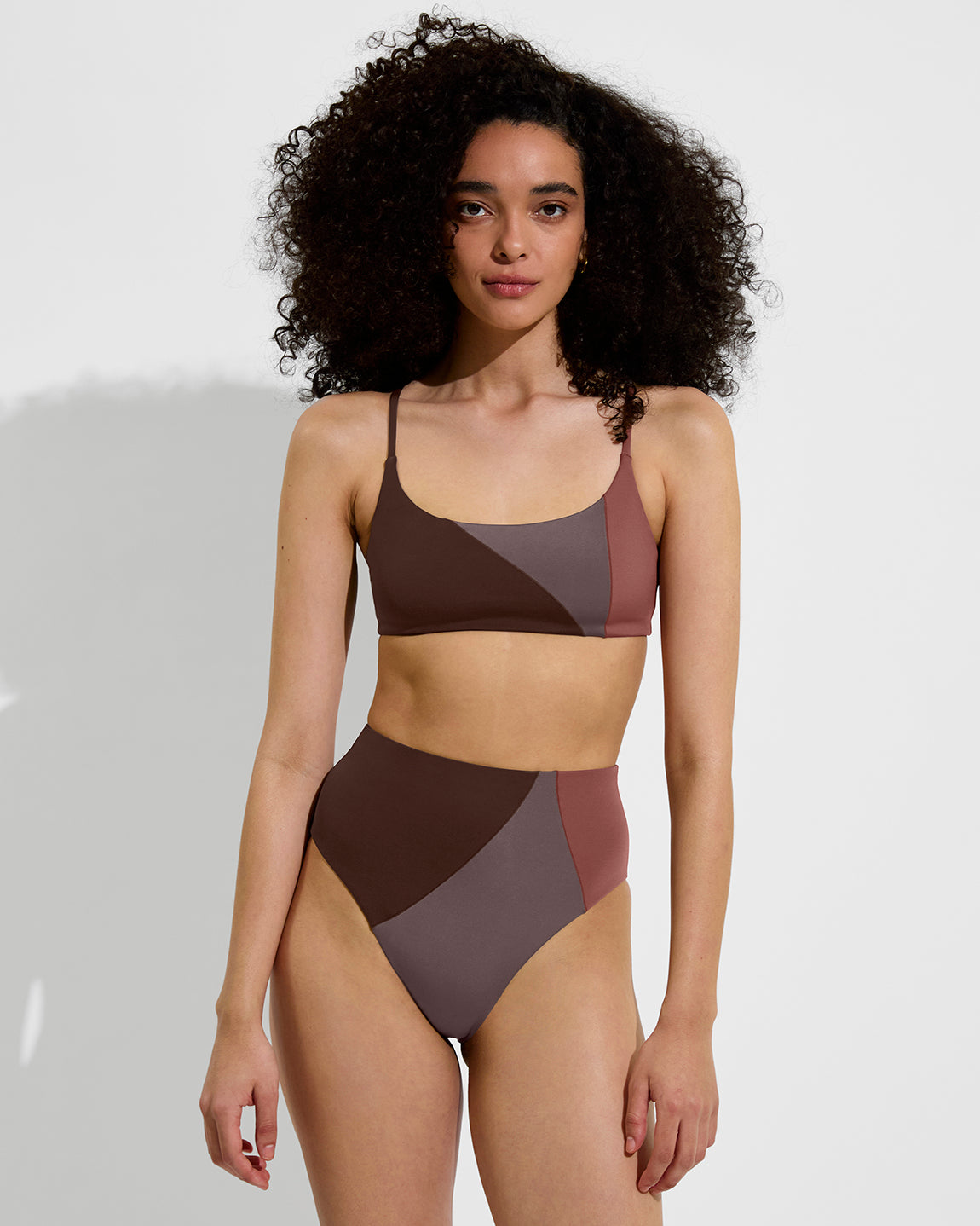 Pool Days Top + Hi Hi Bottom - Cold Brew / Sandal / Stormy (Size S)