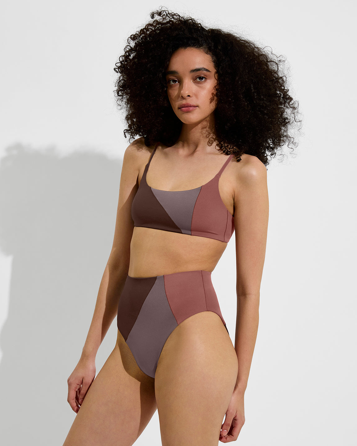 Pool Days Top + Hi Hi Bottom - Cold Brew / Sandal / Stormy (Size S)
