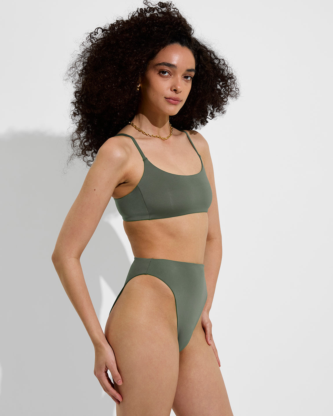 Pool Days Top + Super Hi Hi Bottom - Agave (Size S)