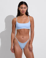 Pool Days Top - Splash Stripe Horizontal: Blue Skies / Coconut