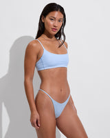 Skinny Dip Bottom - Splash Stripe Horizontal: Blue Skies / Coconut