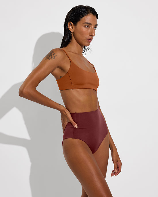 Pool Days Top - Bronze + Hi Tide Bottom - Jam (Size S)