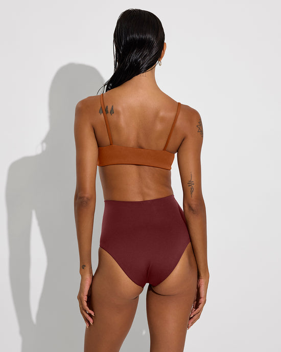 Pool Days Top - Bronze + Hi Tide Bottom - Jam (Size S)