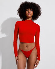 Rays Long Sleeve Top + Skinny Dip Thong - Sweet Chili Heat (Size S)