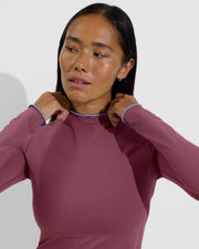 Rays Long Sleeve Top *Long *Wavy - Desert Plum / Riptide (Size S)