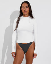 Rays Long Sleeve Top *Long - Coconut + Dip Bottom - Eclipse (Size S)