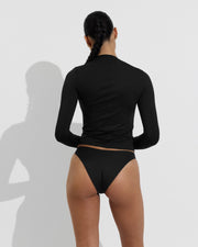 Rays Long Sleeve Top *Long + Dip Bottom - Jet (Size S)