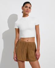 Rays Short Sleeve Top - Coconut + Breeze Short - Tan Lines (Size S)
