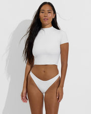Rays Short Sleeve Top + Dip Bottom - Coconut (Size S)